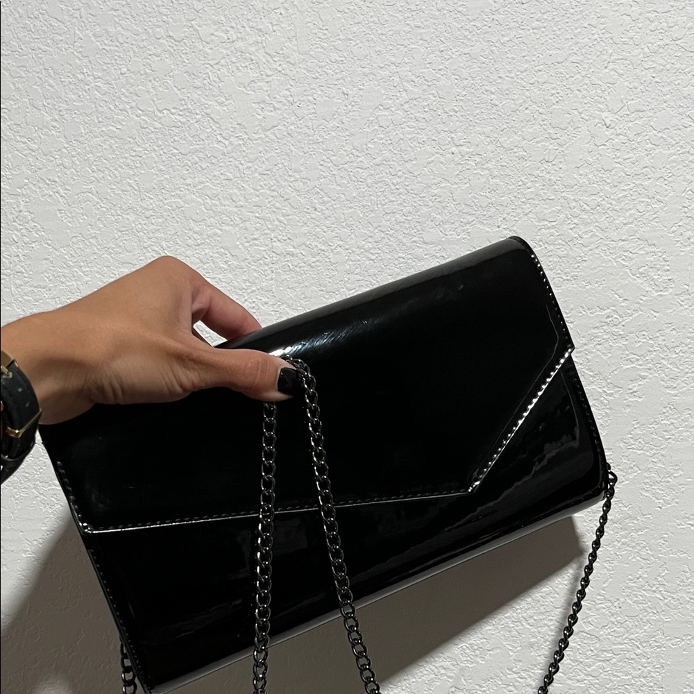 Aldo Black Patent Envelope Crossbody Bag